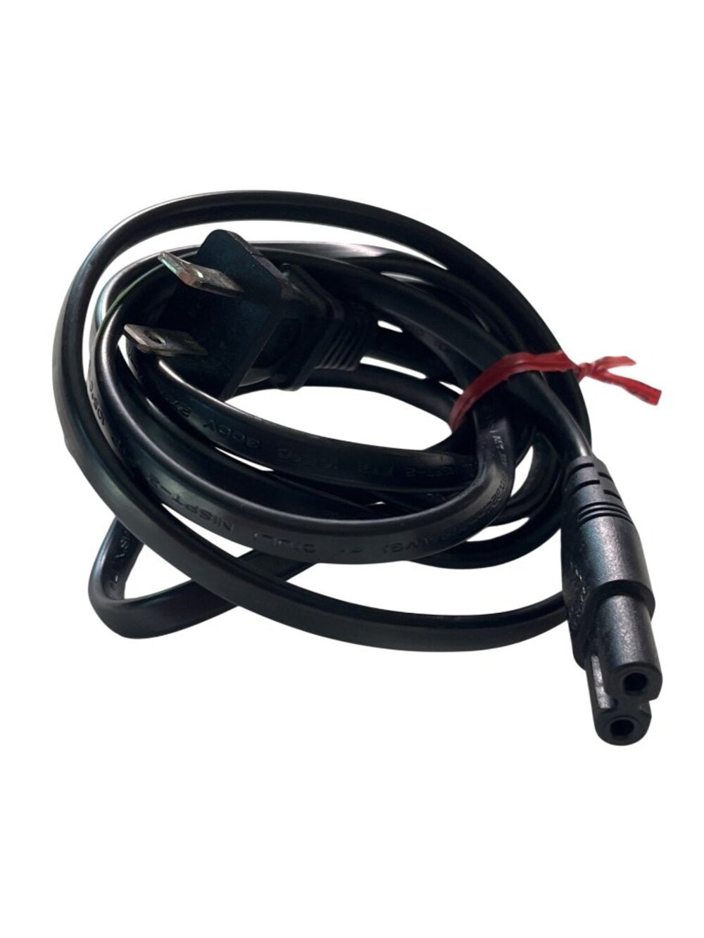 2-Prong Power Cord 7A 125V IEC 60320 C7 Connector Black Approx. 6 Feet Long 20i